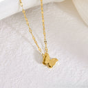 Butterfly Pendant Necklace for Women, Stainless Steel, Gold, Silver or Rose Gold