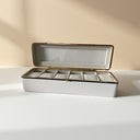 Emilia 6 Compartment Watch Organiser Box with Clear Lid, view 3
