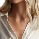 Single Pearl Necklace for Women, Stainless Steel, 18K Gold Plated or Silver