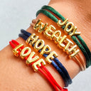 Bubble Letter Name Bracelet, Adjustable Braided Cord with 3D Balloon Letters, Choose Your Colour