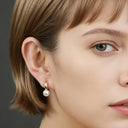 Pearl Hoop Earrings for Women, Small Faux Pearl Hoops, 18K Gold Plated
