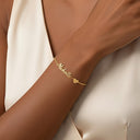 Name Bracelet, Custom Script Name with Heart Charm, 18K Gold Plated Stainless Steel, Gold or Silver
