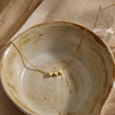 Heart Initial Necklace, Custom Letters on Tiny Hearts, Stainless Steel, 1 to 5 Letters, Gold or Silver