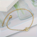 Sun Bracelet, Stainless Steel, 18K Gold Plated or Silver, Unisex