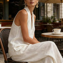Nina two-piece set with batwing sleeve top and wide elastic waist pants, view 2