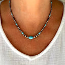 Marina the turquoise bead necklace & earring set