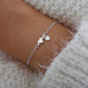 Initial Bracelet with Heart Charm, Red, Pink or White Heart, 18K Gold Plated Stainless Steel