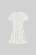 Short Sleeve Hourglass Diamond Dress - White
