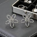 Clip On Earrings for Women, Flower Clip Earrings, No Piercing, Gold or Silver