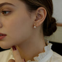 Front Back Earrings for Women, Korean Style Gold Earrings