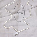 Rhinestone Teardrop Necklace, Silver Sparkle Pendant Necklace for Women