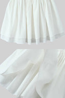 Corset Style Sleeveless Dress With Lace-Up Front Detailing - White