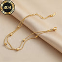 Heart Chain Bracelet for Women, 304 Stainless Steel, Hypoallergenic, Gold or Silver