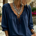 Amalia Ruffle Tie-Neck Blouse Effortless Summer Elegance