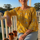 Thea Vintage Blouse With Floral Pattern