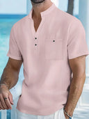 Coolangatta Men's High Collar V-Cut Short Sleeve Shirt, view 4