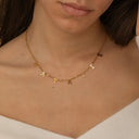 Letter Name Necklace, Custom Name in Spaced Gold Letters on a Chain, 1 to 10 Letters