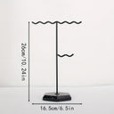 Jewellery Stand with Marble Base, Wave Top Necklace and Bracelet Holder, White, Gold or Black