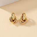 Twisted Stud Earrings for Women, Gold, Hypoallergenic Posts