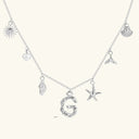 Noelle Initial Necklace with Sea Charms, view 40