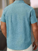 Coolum Men's Short Sleeve Linen Blend Shirt, view 15