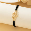Infinity Love Bracelet, Adjustable Black Braided Cord Bracelet for Women