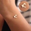 Paw Print Heart Bracelet with Engraved Name, Gold, Silver or Rose Gold, Pet Lover Gift