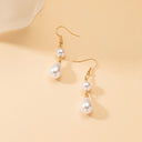 Pearl Teardrop Earrings for Women, Faux Pearl Drop Earrings, Gold