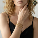 Chain Bracelet Set of 3, 304L Stainless Steel, 18K Gold Plated or Silver