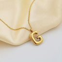 Initial Necklace A to Z, Bubble Letter Necklace, 18K Gold Plated Stainless Steel