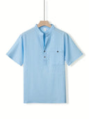 Coolangatta Men's High Collar V-Cut Short Sleeve Shirt, view 25