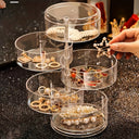 Eva Clear 5-Tier Rotating Jewellery Organiser with Dust Cover, view 4