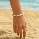 Starfish Bead Bracelet, Colourful Pebble Bead Beach Bracelet