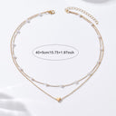 Heart Bead Layered Necklace, Gold Multi Layer Necklace for Women