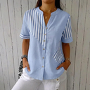 Jenny Striped Linen-cotton Summer Top