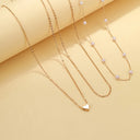 Heart and Pearl Necklace, Vintage Gold Heart Pendant on Faux Pearl Chain