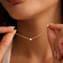 Heart Initial Necklace, Custom Letters on Tiny Hearts, Stainless Steel, 1 to 5 Letters, Gold or Silver