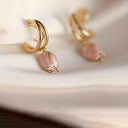 Tulip Earrings for Women, Long Enamel Flower Drop Earrings