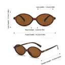 Sorrento small oval sunglasses with a tortoiseshell frame and brown lenses, view 3