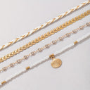 Shell Bracelet Set of 4, Beach Bracelets for Women, Gold or Blue
