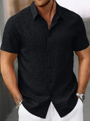 Coolum Men's Short Sleeve Linen Blend Shirt, view 8