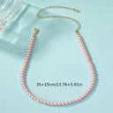 Bead Ball Necklace for Women, White, Yellow, Black or Pink