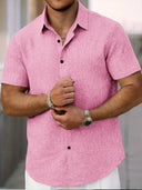 Coolum Men's Short Sleeve Linen Blend Shirt, view 36