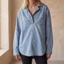 MIERESA Oversized Denim Pullover