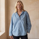 MIERESA Oversized Denim Pullover