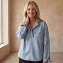 MIERESA Oversized Denim Pullover