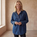 MIERESA Oversized Denim Pullover