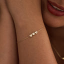 Heart Initial Bracelet, Custom Letters on Heart Charms, 18K Gold Plated Stainless Steel, 1 to 5 Letters