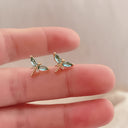 Dragonfly Earrings for Women, Cubic Zirconia, Gold, 316 Steel Posts