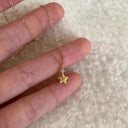 Tiny Star Necklace for Women, Dainty Cubic Zirconia Pendant, Gold or Silver